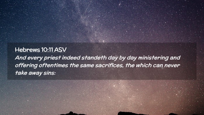 Picture 02 - Hebrews 10:11 ASV Desktop Wallpaper - And every priest indeed standeth day by day - Desktop Bible Verse Wallpaper