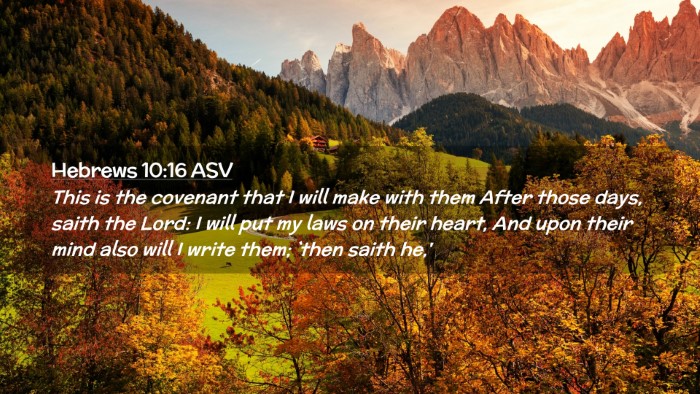 Picture 02 - Hebrews 10:16 ASV Desktop Wallpaper - This is the covenant that I will make with them - Desktop Bible Verse Wallpaper