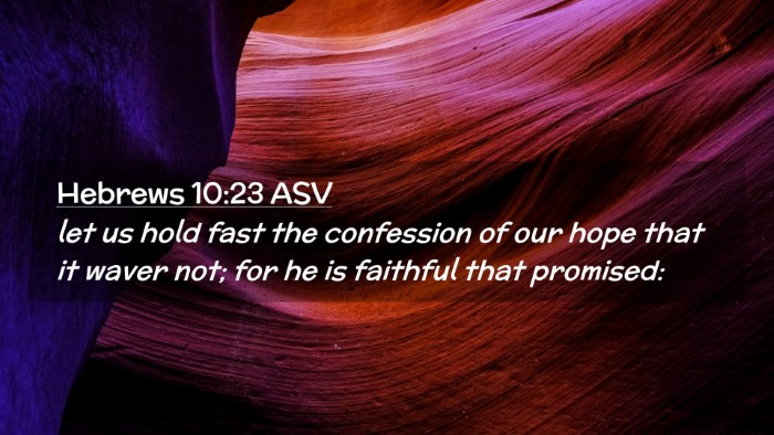 Picture 02 - Hebrews 10:23 ASV Desktop Wallpaper - let us hold fast the confession of our hope that - Desktop Bible Verse Wallpaper
