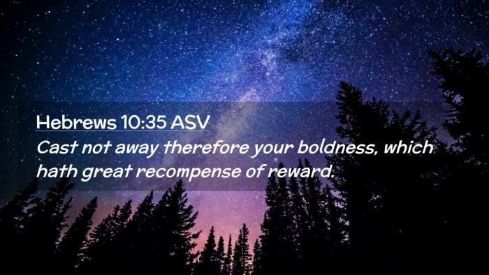 Picture 02 - Hebrews 10:35 ASV Desktop Wallpaper - Cast not away therefore your boldness, which hath - Desktop Bible Verse Wallpaper