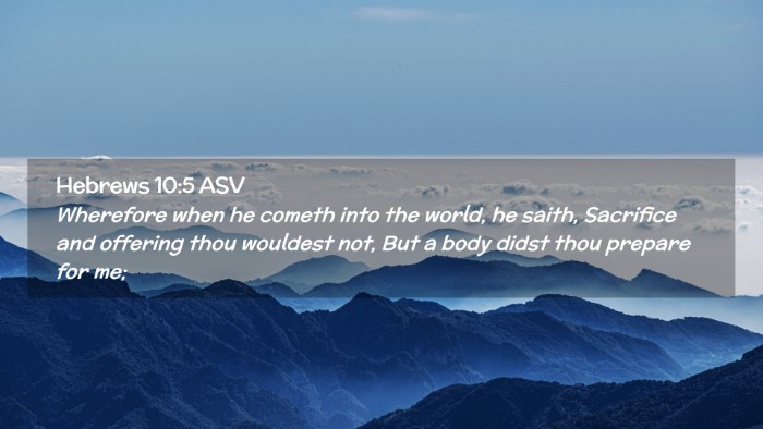 Picture 02 - Hebrews 10:5 ASV Desktop Wallpaper - Wherefore when he cometh into the world, he - Desktop Bible Verse Wallpaper