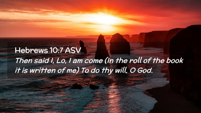 Picture 02 - Hebrews 10:7 ASV Desktop Wallpaper - Then said I, Lo, I am come (In the roll of the - Desktop Bible Verse Wallpaper