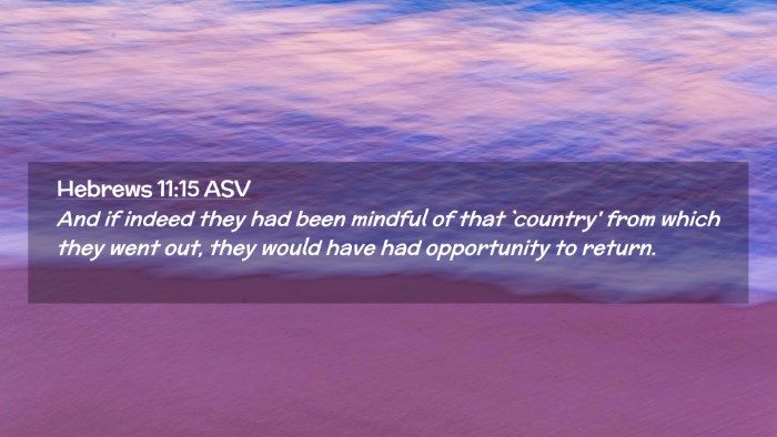 Picture 02 - Hebrews 11:15 ASV Desktop Wallpaper - And if indeed they had been mindful of that - Desktop Bible Verse Wallpaper