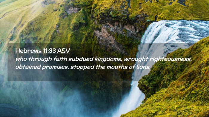 Picture 02 - Hebrews 11:33 ASV Desktop Wallpaper - who through faith subdued kingdoms, wrought - Desktop Bible Verse Wallpaper