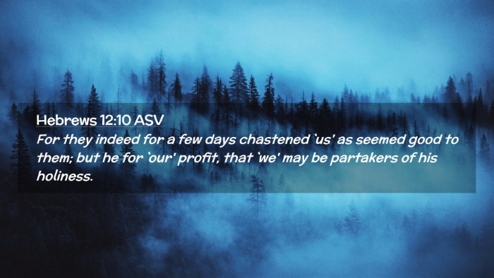 Picture 02 - Hebrews 12:10 ASV Desktop Wallpaper - For they indeed for a few days chastened `us' as - Desktop Bible Verse Wallpaper