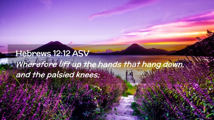 Picture 02 - Hebrews 12:12 ASV Desktop Wallpaper - Wherefore lift up the hands that hang down, and - Desktop Bible Verse Wallpaper