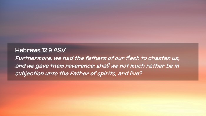 Picture 02 - Hebrews 12:9 ASV Desktop Wallpaper - Furthermore, we had the fathers of our flesh to - Desktop Bible Verse Wallpaper