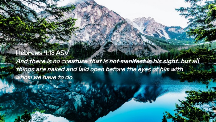 Picture 02 - Hebrews 4:13 ASV Desktop Wallpaper - And there is no creature that is not manifest in - Desktop Bible Verse Wallpaper