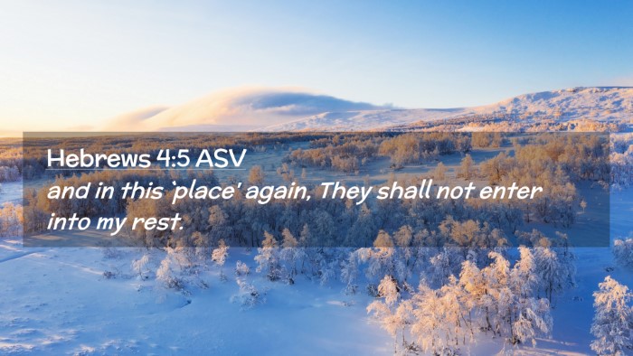 Picture 02 - Hebrews 4:5 ASV Desktop Wallpaper - and in this `place' again, They shall not enter - Desktop Bible Verse Wallpaper