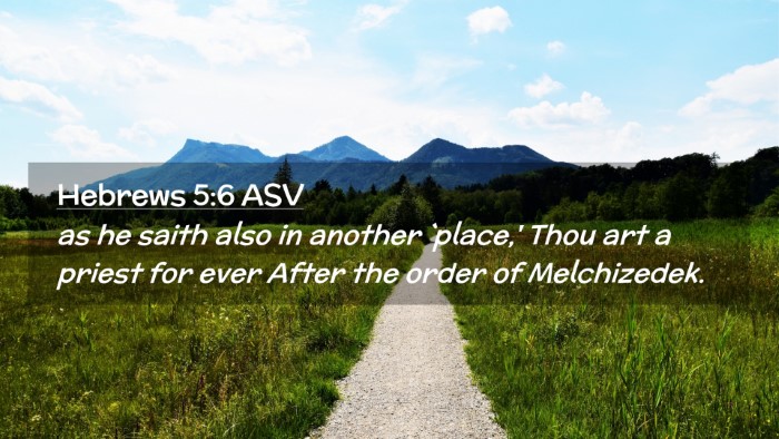 Picture 02 - Hebrews 5:6 ASV Desktop Wallpaper - as he saith also in another `place,' Thou art a - Desktop Bible Verse Wallpaper