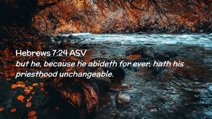 Picture 02 - Hebrews 7:24 ASV Desktop Wallpaper - but he, because he abideth for ever, hath his - Desktop Bible Verse Wallpaper
