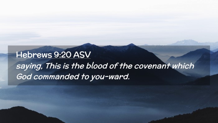 Picture 02 - Hebrews 9:20 ASV Desktop Wallpaper - saying, This is the blood of the covenant which - Desktop Bible Verse Wallpaper