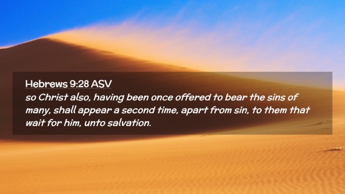 Picture 02 - Hebrews 9:28 ASV Desktop Wallpaper - so Christ also, having been once offered to bear - Desktop Bible Verse Wallpaper