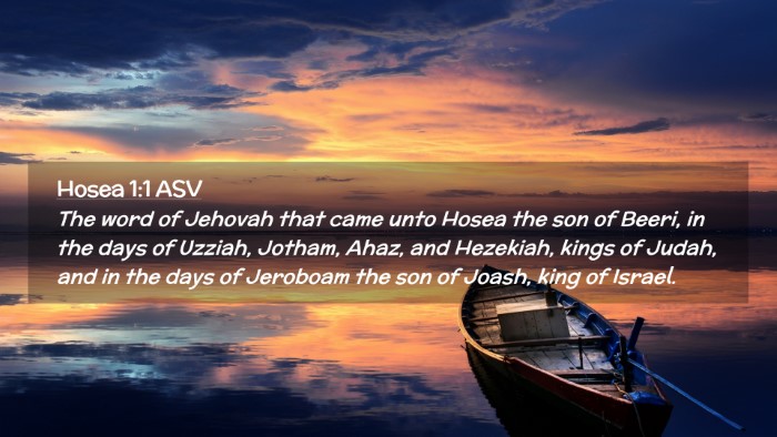 Picture 02 - Hosea 1:1 ASV Desktop Wallpaper - The word of Jehovah that came unto Hosea the son - Desktop Bible Verse Wallpaper