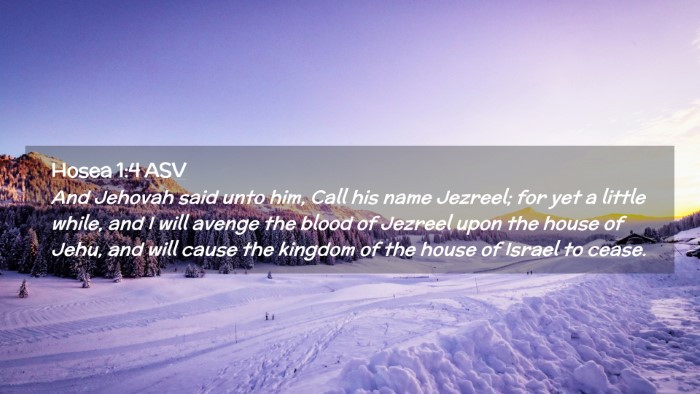 Picture 02 - Hosea 1:4 ASV Desktop Wallpaper - And Jehovah said unto him, Call his name Jezreel; - Desktop Bible Verse Wallpaper