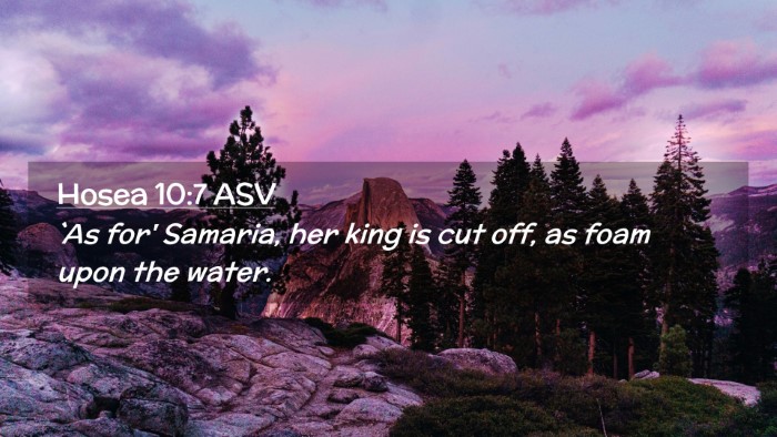 Picture 02 - Hosea 10:7 ASV Desktop Wallpaper - `As for' Samaria, her king is cut off, as foam - Desktop Bible Verse Wallpaper