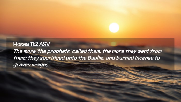 Picture 02 - Hosea 11:2 ASV Desktop Wallpaper - The more `the prophets' called them, the more - Desktop Bible Verse Wallpaper