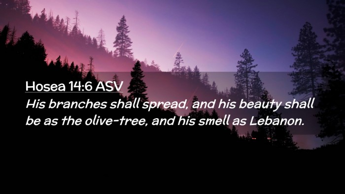 Picture 02 - Hosea 14:6 ASV Desktop Wallpaper - His branches shall spread, and his beauty shall - Desktop Bible Verse Wallpaper