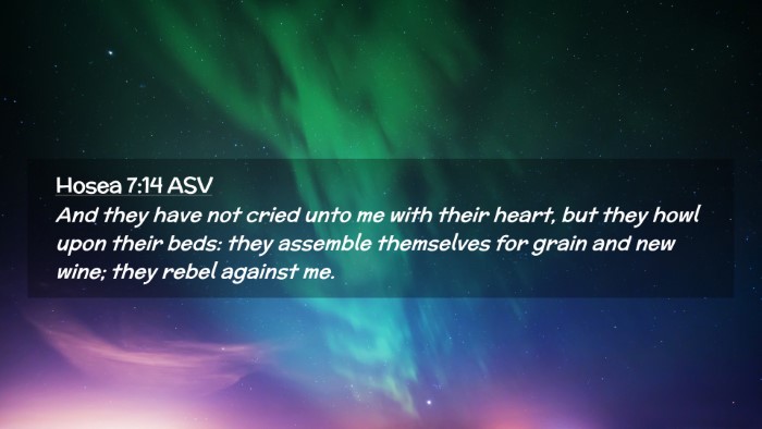 Picture 02 - Hosea 7:14 ASV Desktop Wallpaper - And they have not cried unto me with their heart, - Desktop Bible Verse Wallpaper
