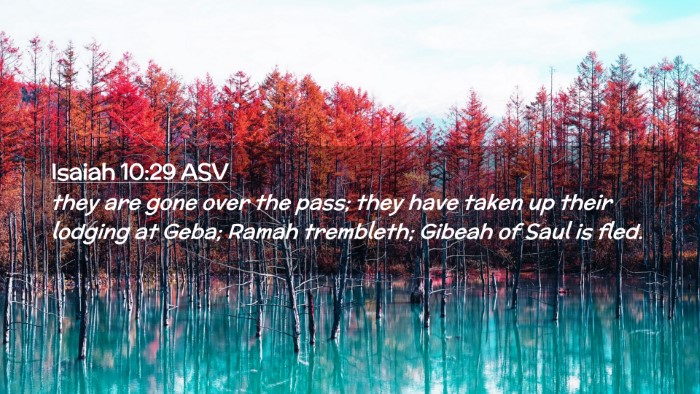 Picture 02 - Isaiah 10:29 ASV Desktop Wallpaper - they are gone over the pass; they have taken up - Desktop Bible Verse Wallpaper