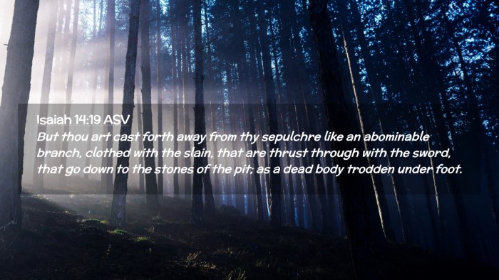 Picture 02 - Isaiah 14:19 ASV Desktop Wallpaper - But thou art cast forth away from thy sepulchre - Desktop Bible Verse Wallpaper