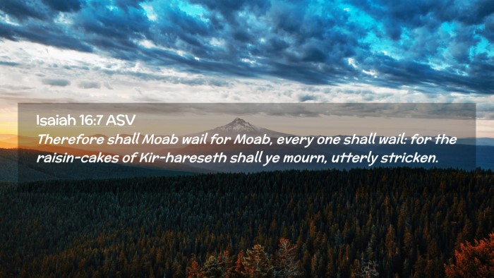 Picture 02 - Isaiah 16:7 ASV Desktop Wallpaper - Therefore shall Moab wail for Moab, every one - Desktop Bible Verse Wallpaper