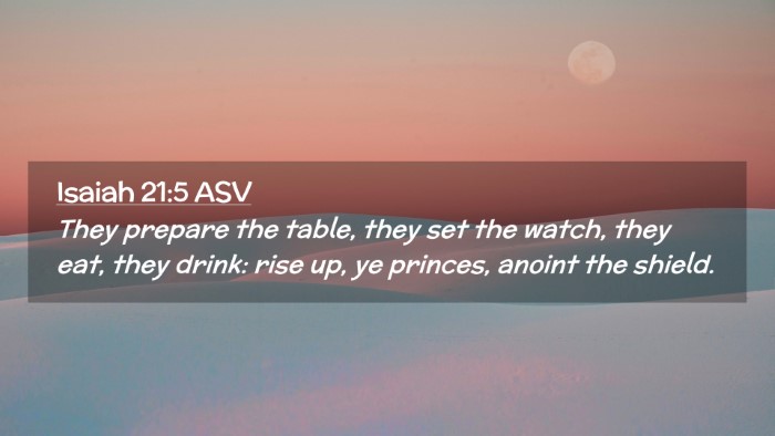 Picture 02 - Isaiah 21:5 ASV Desktop Wallpaper - They prepare the table, they set the watch, they - Desktop Bible Verse Wallpaper