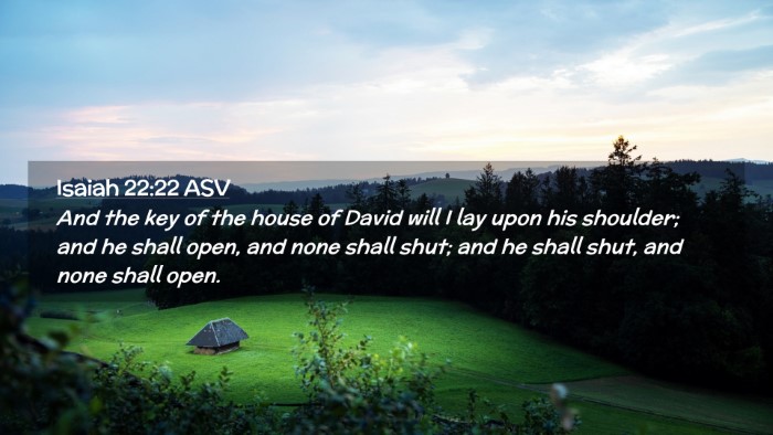 Picture 02 - Isaiah 22:22 ASV Desktop Wallpaper - And the key of the house of David will I lay upon - Desktop Bible Verse Wallpaper