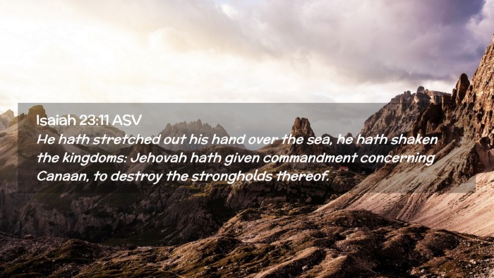 Picture 02 - Isaiah 23:11 ASV Desktop Wallpaper - He hath stretched out his hand over the sea, he - Desktop Bible Verse Wallpaper