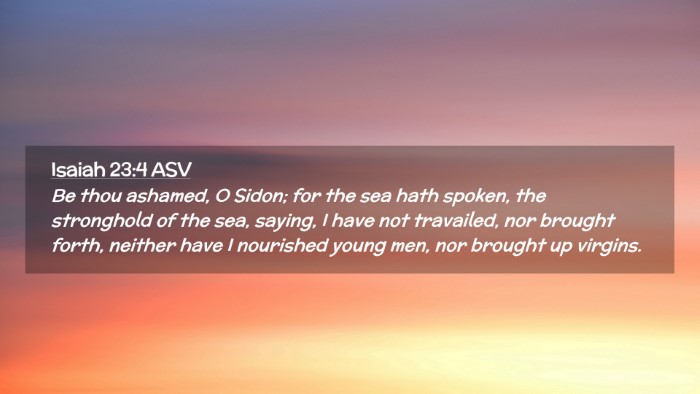 Picture 02 - Isaiah 23:4 ASV Desktop Wallpaper - Be thou ashamed, O Sidon; for the sea hath - Desktop Bible Verse Wallpaper