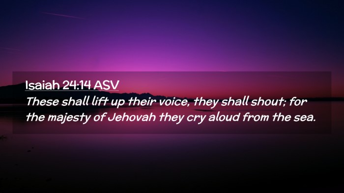 Picture 02 - Isaiah 24:14 ASV Desktop Wallpaper - These shall lift up their voice, they shall - Desktop Bible Verse Wallpaper