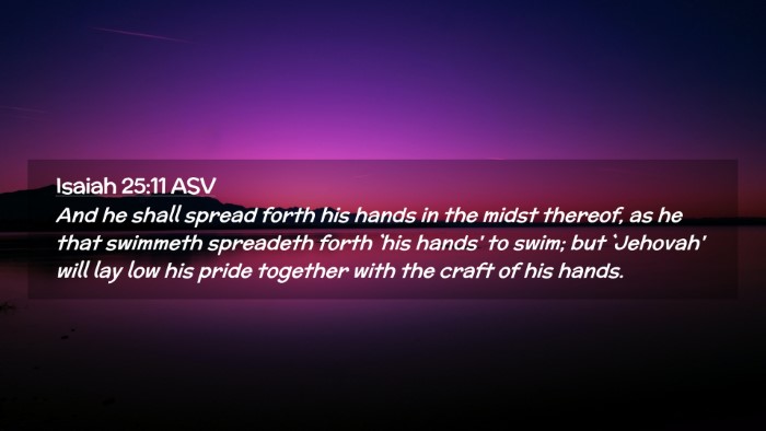 Picture 02 - Isaiah 25:11 ASV Desktop Wallpaper - And he shall spread forth his hands in the midst - Desktop Bible Verse Wallpaper
