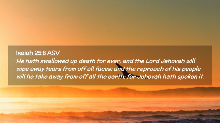 Picture 02 - Isaiah 25:8 ASV Desktop Wallpaper - He hath swallowed up death for ever; and the Lord - Desktop Bible Verse Wallpaper