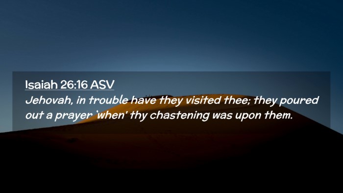 Picture 02 - Isaiah 26:16 ASV Desktop Wallpaper - Jehovah, in trouble have they visited thee; they - Desktop Bible Verse Wallpaper