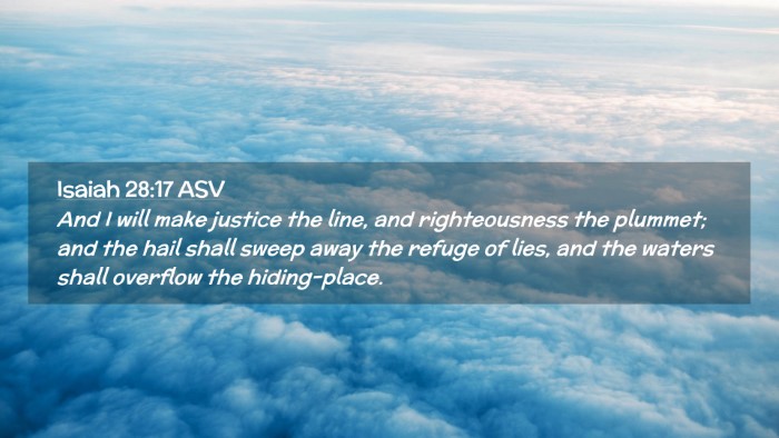Picture 02 - Isaiah 28:17 ASV Desktop Wallpaper - And I will make justice the line, and - Desktop Bible Verse Wallpaper