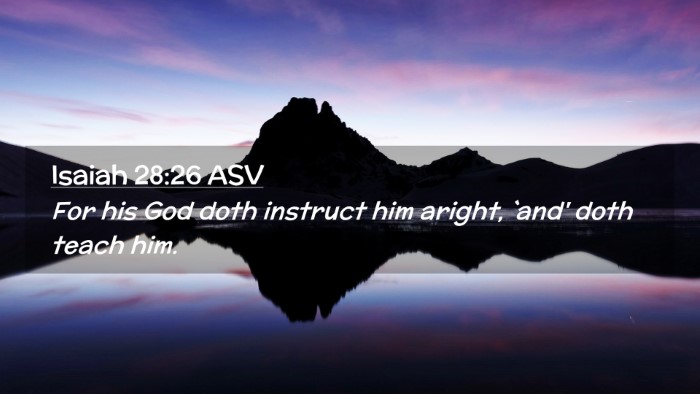 Picture 02 - Isaiah 28:26 ASV Desktop Wallpaper - For his God doth instruct him aright, `and' doth - Desktop Bible Verse Wallpaper
