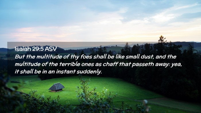 Picture 02 - Isaiah 29:5 ASV Desktop Wallpaper - But the multitude of thy foes shall be like small - Desktop Bible Verse Wallpaper