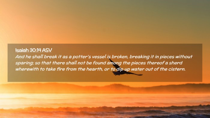 Picture 02 - Isaiah 30:14 ASV Desktop Wallpaper - And he shall break it as a potter's vessel is - Desktop Bible Verse Wallpaper