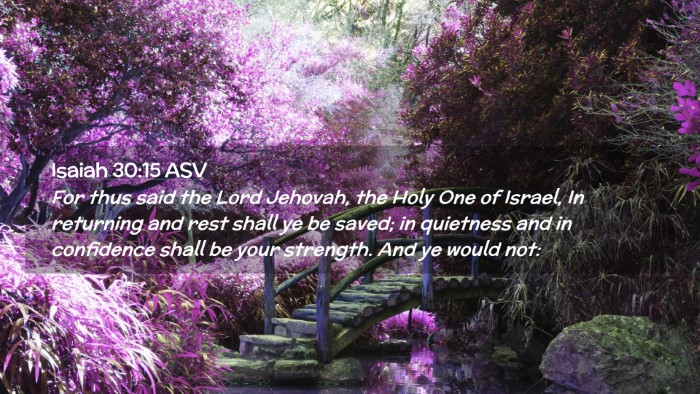 Picture 02 - Isaiah 30:15 ASV Desktop Wallpaper - For thus said the Lord Jehovah, the Holy One of - Desktop Bible Verse Wallpaper