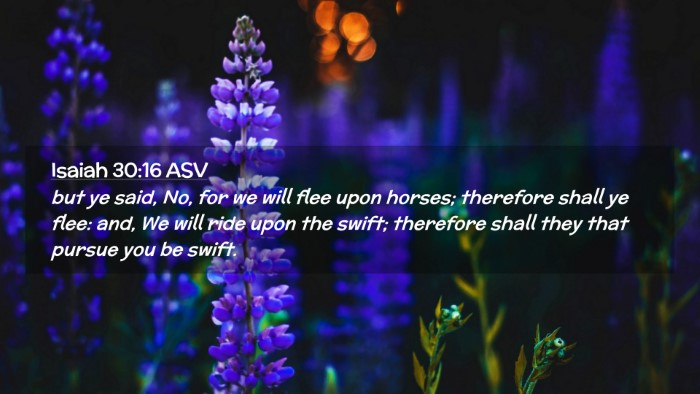 Picture 02 - Isaiah 30:16 ASV Desktop Wallpaper - but ye said, No, for we will flee upon horses; - Desktop Bible Verse Wallpaper