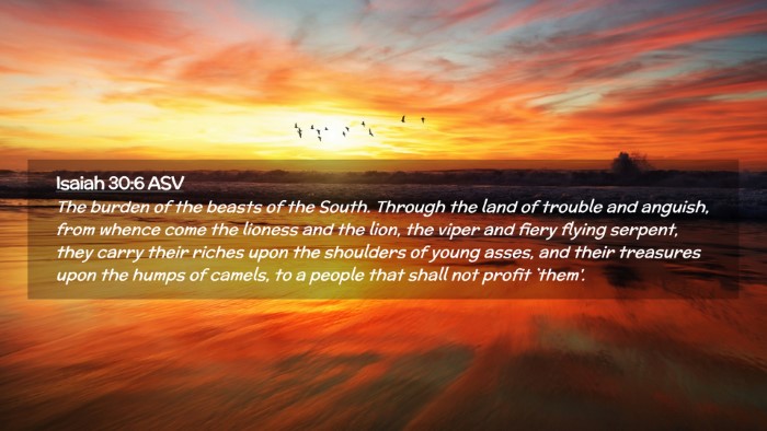 Picture 02 - Isaiah 30:6 ASV Desktop Wallpaper - The burden of the beasts of the South. Through - Desktop Bible Verse Wallpaper