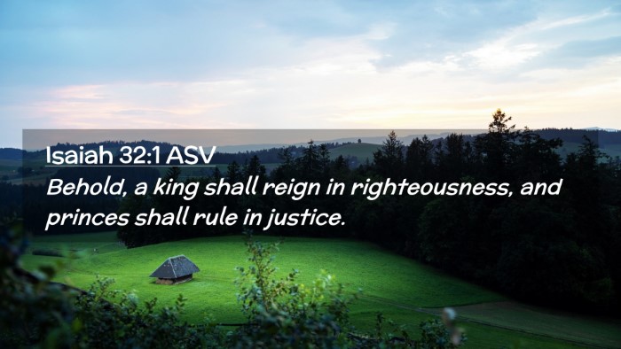 Picture 02 - Isaiah 32:1 ASV Desktop Wallpaper - Behold, a king shall reign in righteousness, and - Desktop Bible Verse Wallpaper