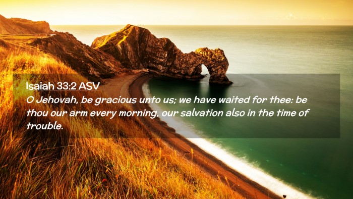 Picture 02 - Isaiah 33:2 ASV Desktop Wallpaper - O Jehovah, be gracious unto us; we have waited - Desktop Bible Verse Wallpaper