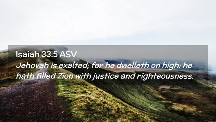 Picture 02 - Isaiah 33:5 ASV Desktop Wallpaper - Jehovah is exalted; for he dwelleth on high: he - Desktop Bible Verse Wallpaper