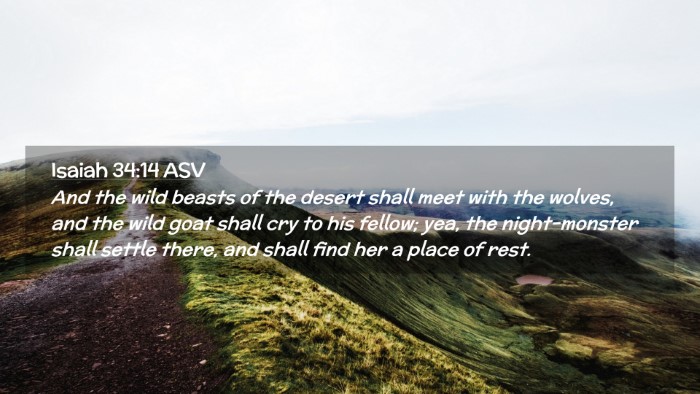 Picture 02 - Isaiah 34:14 ASV Desktop Wallpaper - And the wild beasts of the desert shall meet with - Desktop Bible Verse Wallpaper