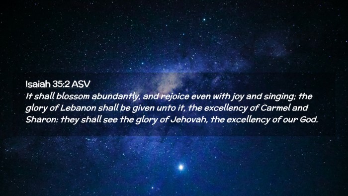 Picture 02 - Isaiah 35:2 ASV Desktop Wallpaper - It shall blossom abundantly, and rejoice even - Desktop Bible Verse Wallpaper