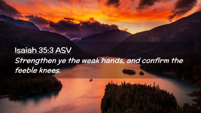 Picture 02 - Isaiah 35:3 ASV Desktop Wallpaper - Strengthen ye the weak hands, and confirm the - Desktop Bible Verse Wallpaper
