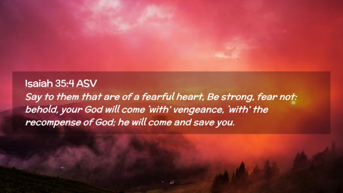 Picture 02 - Isaiah 35:4 ASV Desktop Wallpaper - Say to them that are of a fearful heart, Be - Desktop Bible Verse Wallpaper