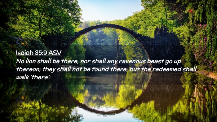 Picture 02 - Isaiah 35:9 ASV Desktop Wallpaper - No lion shall be there, nor shall any ravenous - Desktop Bible Verse Wallpaper