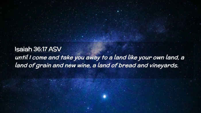 Picture 02 - Isaiah 36:17 ASV Desktop Wallpaper - until I come and take you away to a land like - Desktop Bible Verse Wallpaper